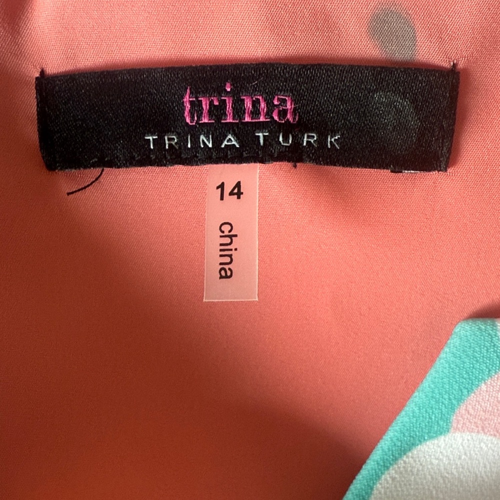 Trina Turk Lined Vibrant Bold Print Floral Dress - Multicolor Sz 14 - Picture 12 of 15